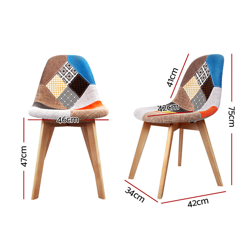 Crucis Fabric Dining Chairs (Set of 2) - Multi Colour