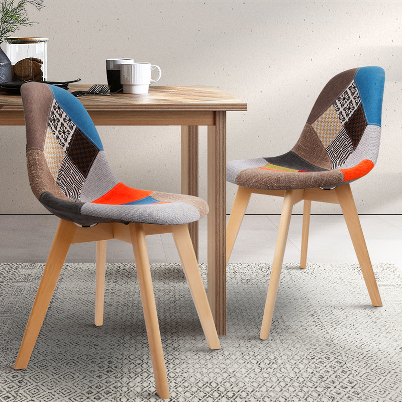 Crucis Fabric Dining Chairs (Set of 2) - Multi Colour
