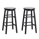 Beech Wood Bar Stools (Set of 2) - Black