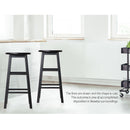 Beech Wood Bar Stools (Set of 2) - Black