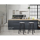 Beech Wood Bar Stools (Set of 2) - Black