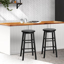 Beech Wood Bar Stools (Set of 2) - Black
