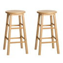 Beech Wood Bar Stools (Set of 2) - Natural