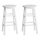 Beech Wood Bar Stools (Set of 2) - White