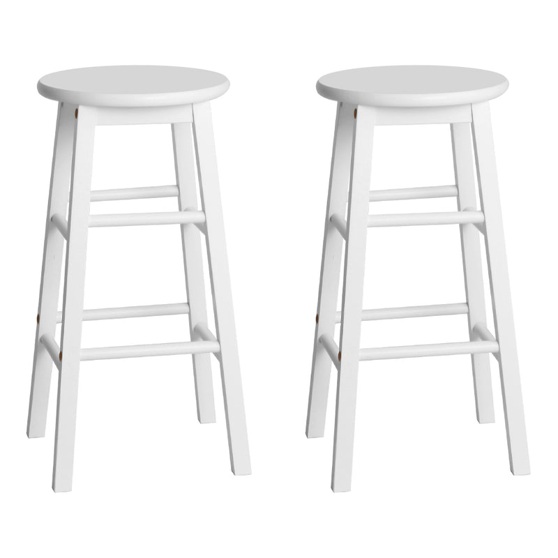 Beech Wood Bar Stools (Set of 2) - White