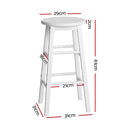 Beech Wood Bar Stools (Set of 2) - White