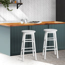 Beech Wood Bar Stools (Set of 2) - White