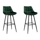 Korova Velvet Barstools (Set of 2) - Green