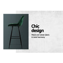 Korova Velvet Barstools (Set of 2) - Green