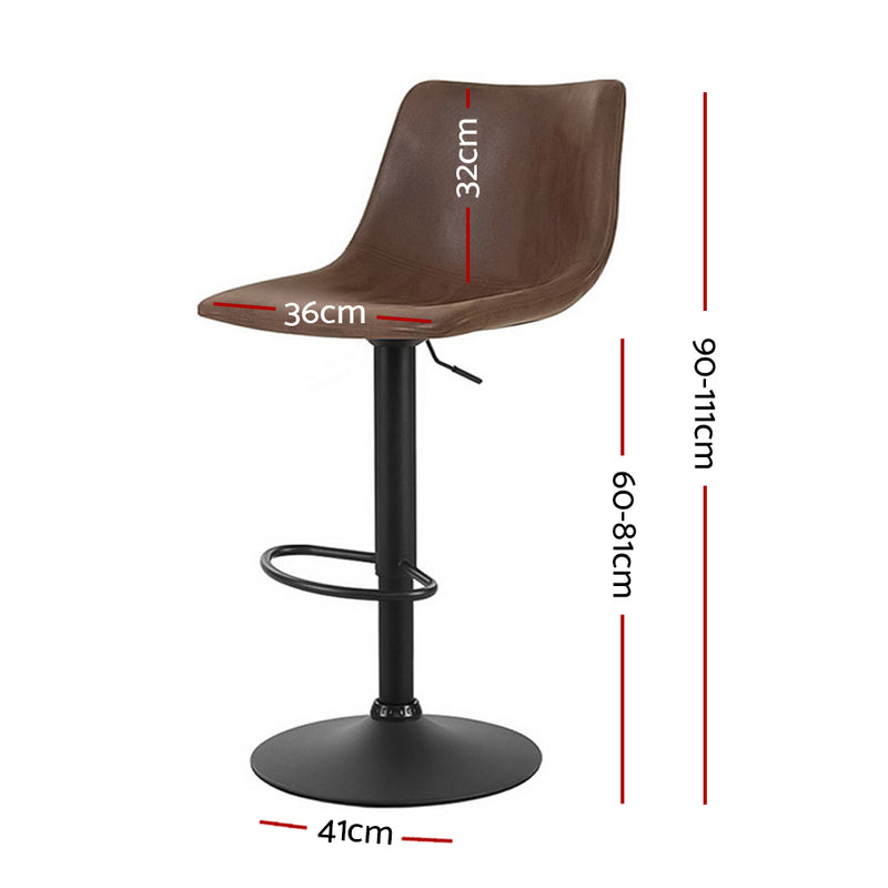 Rapolo PU Barstools (Set of 2) - Brown