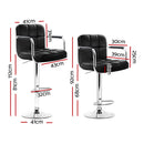 Allegra PU Barstools (Set of 2) - Black