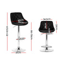 Edmund PU Barstools (Set of 2) - Black