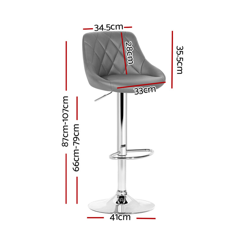 Edmund PU Barstools (Set of 2) - Grey