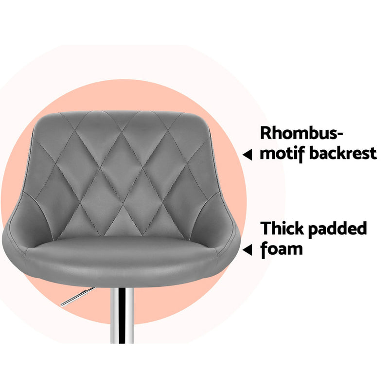 Edmund PU Barstools (Set of 2) - Grey