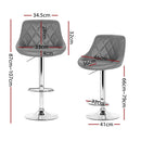 Edmund PU Barstools (Set of 4) - Grey
