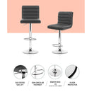 Jenna PU Barstools (Set of 2) - Grey