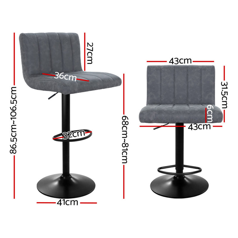 Aldo PU Barstools (Set of 2) - Grey