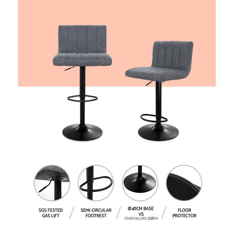 Aldo PU Barstools (Set of 2) - Grey