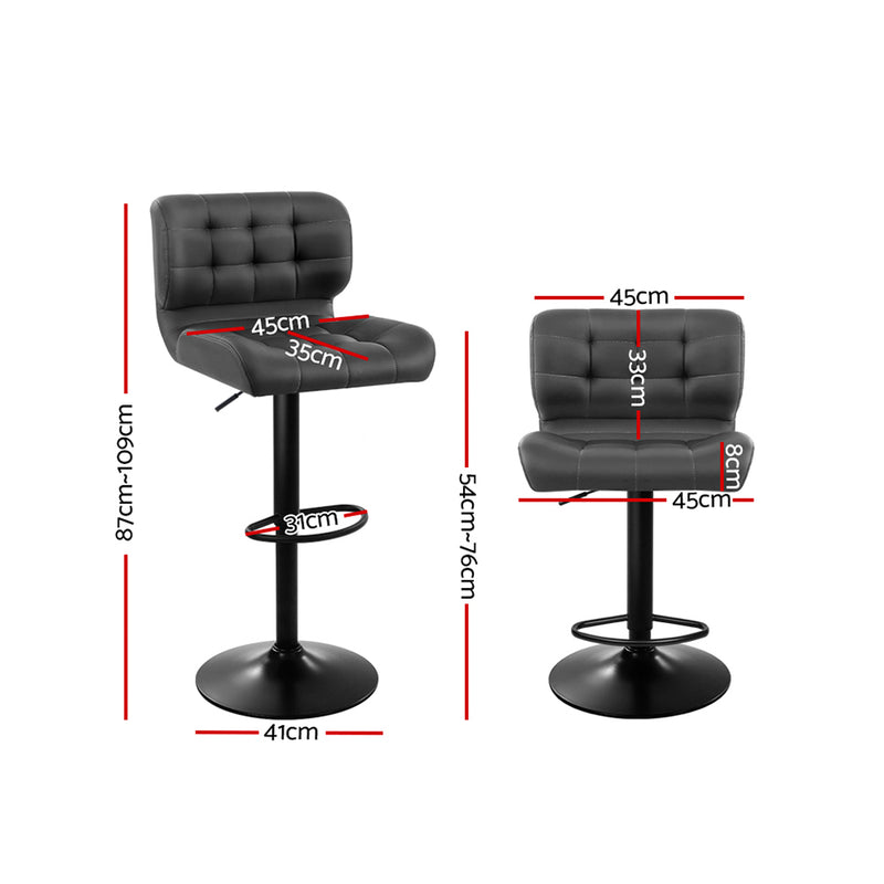 Erika PU Barstools (Set of 2) - Grey.