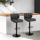 Erika PU Barstools (Set of 2) - Grey.