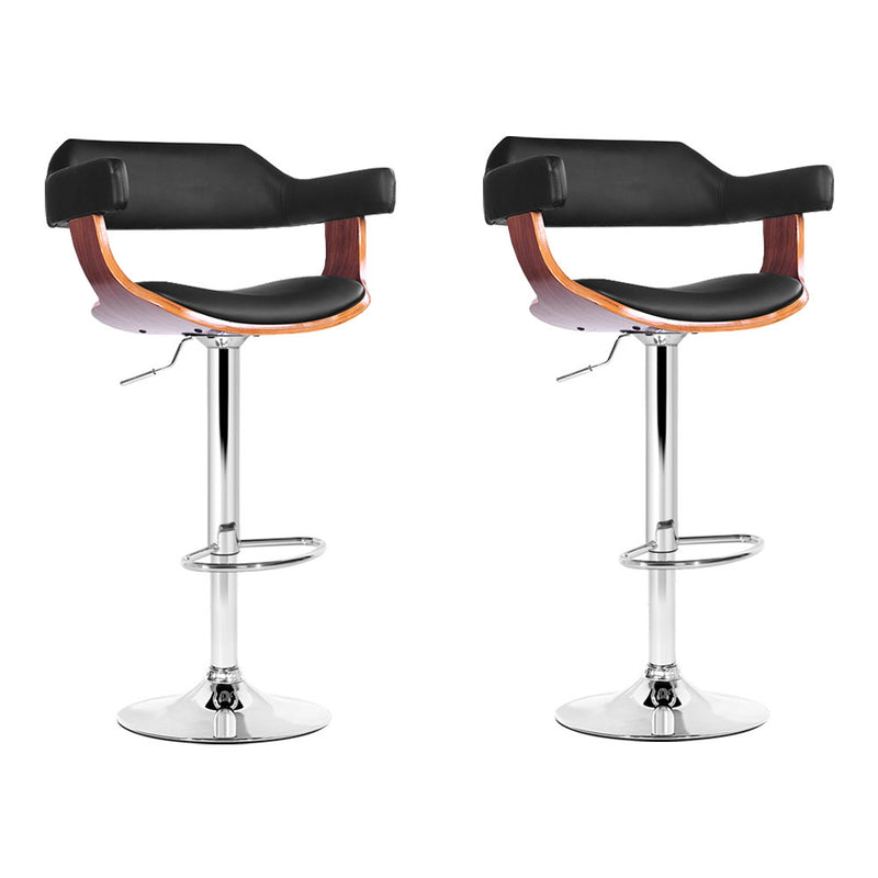Larsen PU Barstools (Set of 2) - Black