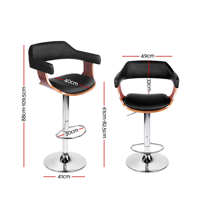 Larsen PU Barstools (Set of 2) - Black