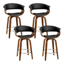 Elliot PU Barstools (Set of 4) - Black