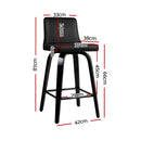 Lander PU Barstools (Set of 2) - Black