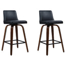 Lander PU Barstools (Set of 2) - Walnut Black