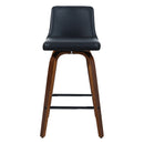 Lander PU Barstools (Set of 2) - Walnut Black