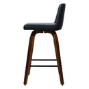 Lander PU Barstools (Set of 2) - Walnut Black