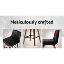 Lander PU Barstools (Set of 2) - Walnut Black