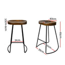 Sedaka 65cm Barstools (Set of 2) - Walnut