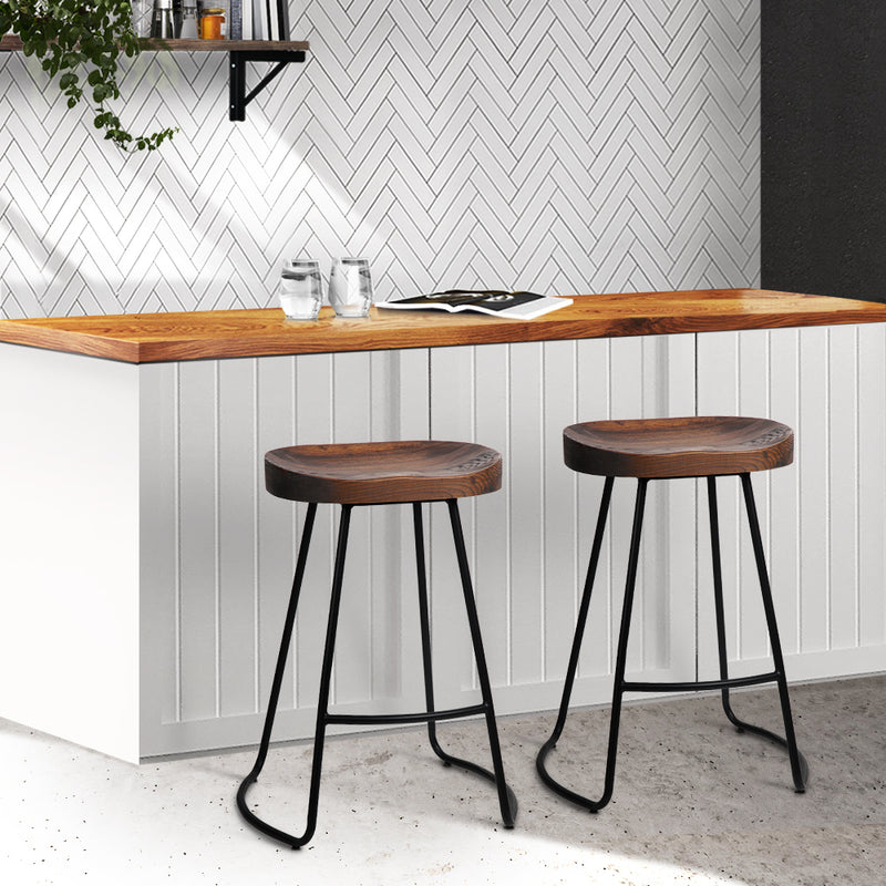 Sedaka 65cm Barstools (Set of 2) - Walnut