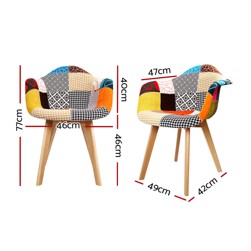 Trent Crucis Fabric Dining Chairs (Set of 2)