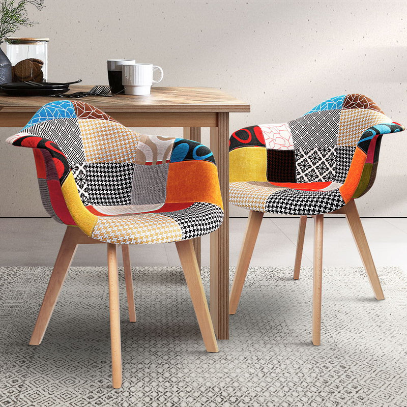 Trent Crucis Fabric Dining Chairs (Set of 2)