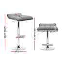 Bruca Fabric Barstools (Set of 2) - Grey