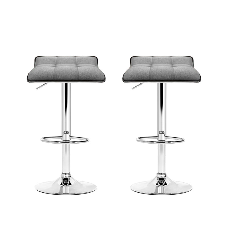 Bruca Fabric Barstools (Set of 2) - Grey