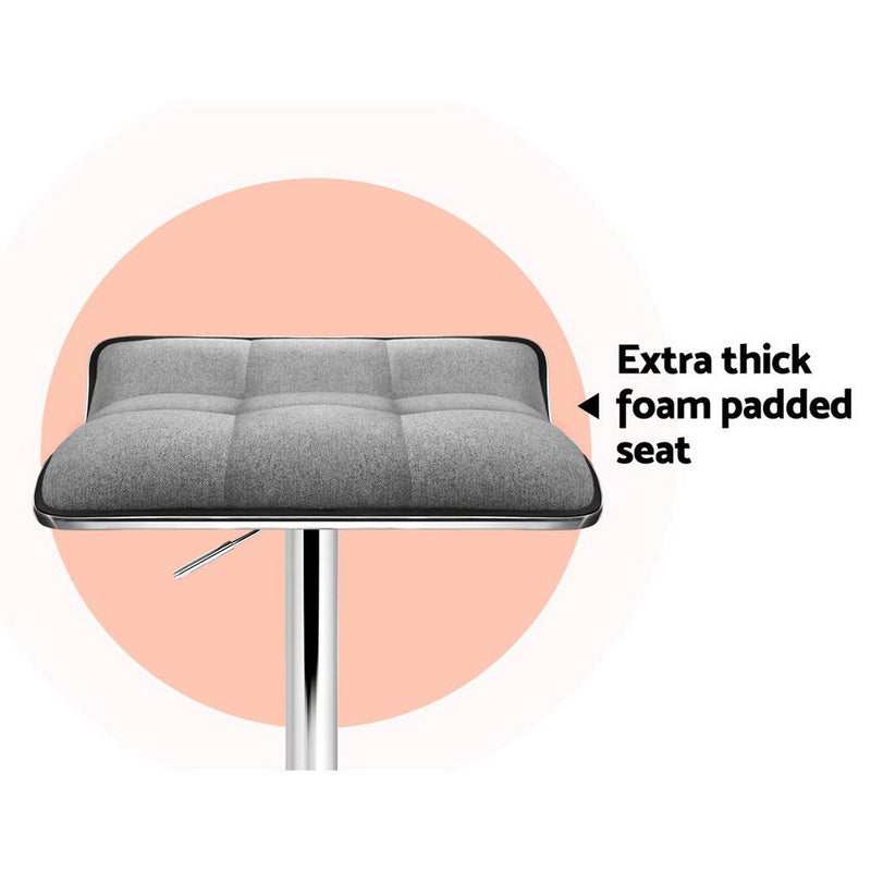 Bruca Fabric Barstools (Set of 2) - Grey