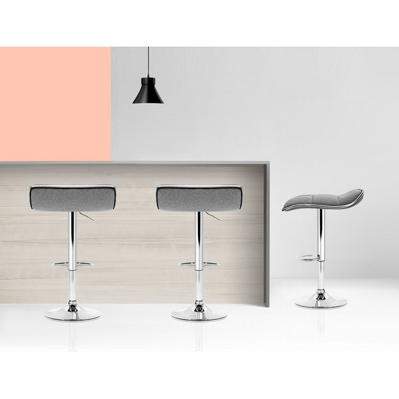 Bruca Fabric Barstools (Set of 2) - Grey