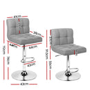 Gerano Fabric Barstools (Set of 2) - Grey.