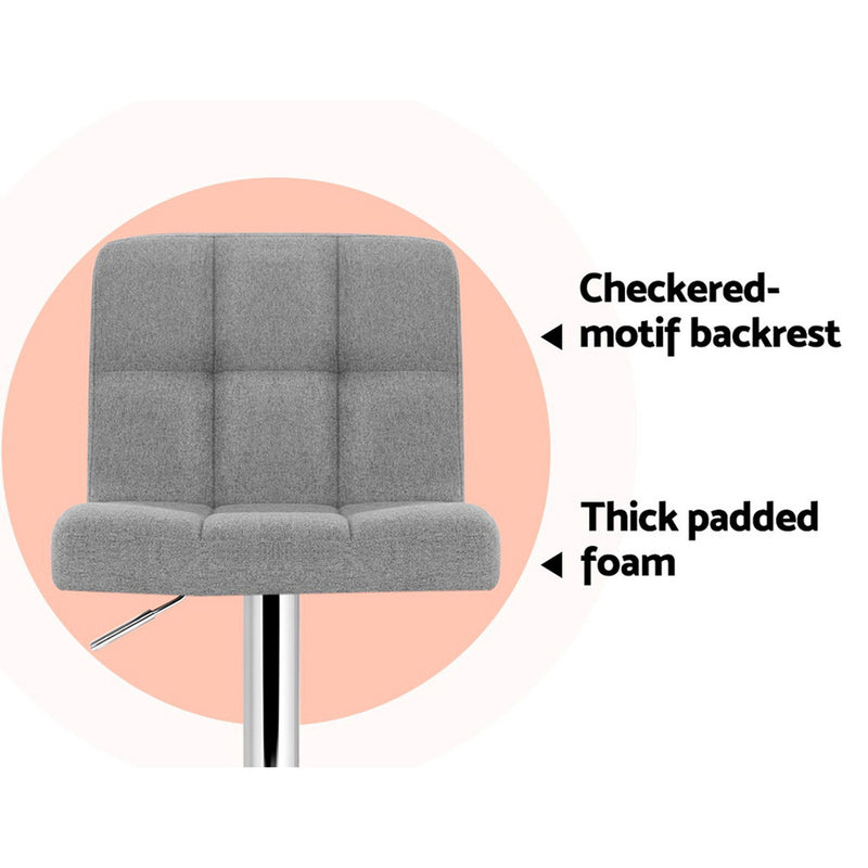 Gerano Fabric Barstools (Set of 4) - Grey