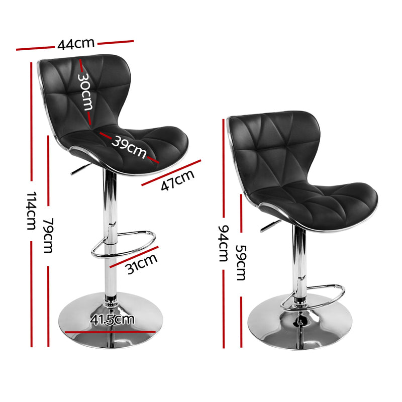 Labatte PU Barstools (Set of 2) - Black