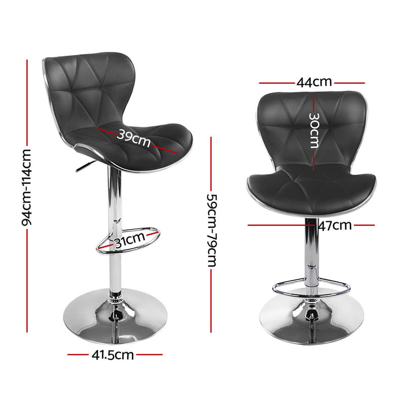 Labatte PU Barstools (Set of 4) - Black
