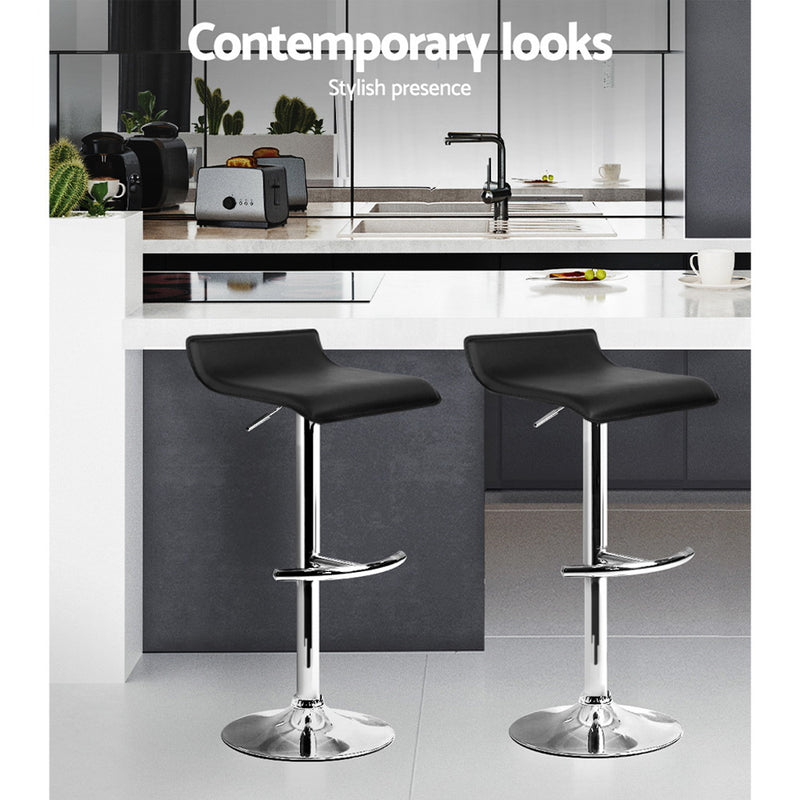 Bertone PU Barstools (Set of 2) - Black