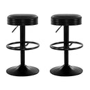 Cesar PU Barstools (Set of 2) - Black Legs