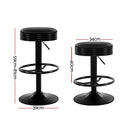 Cesar PU Barstools (Set of 2) - Black Legs