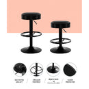 Cesar PU Barstools (Set of 2) - Black Legs