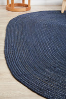 Byron Oval Rug - Navy.