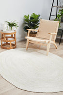 Byron Oval Rug - White.